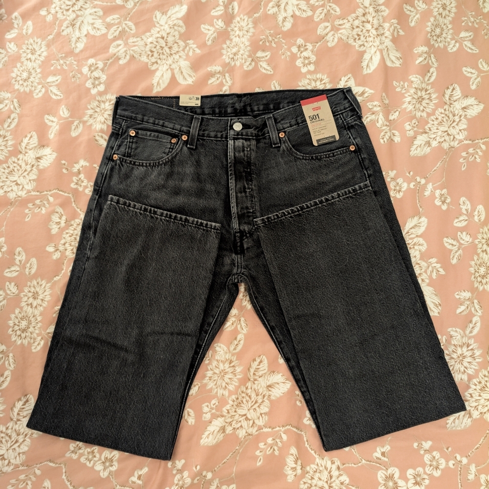 NWT Levi's 501 Black Button Fly Jeans 36x30